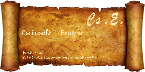 Csicsó Endre névjegykártya